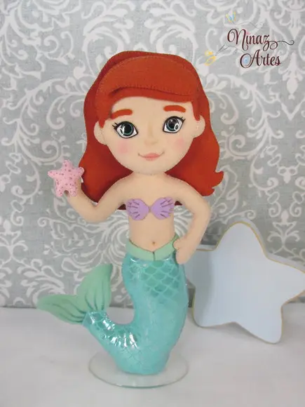 Boneca Ariel - Tema Princesa Sereia - Fundo do Mar