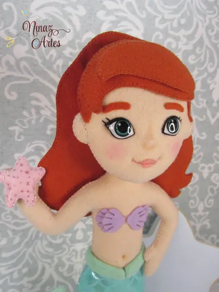 Boneca Ariel - Tema Princesa Sereia - Fundo do Mar