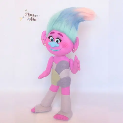 Boneca Cetim - Tema Trolls