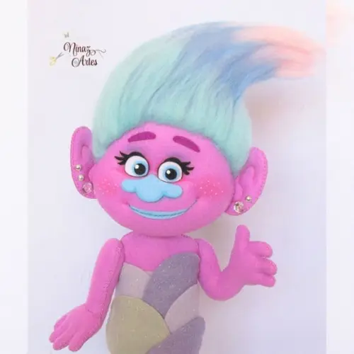 Boneca Cetim - Tema Trolls
