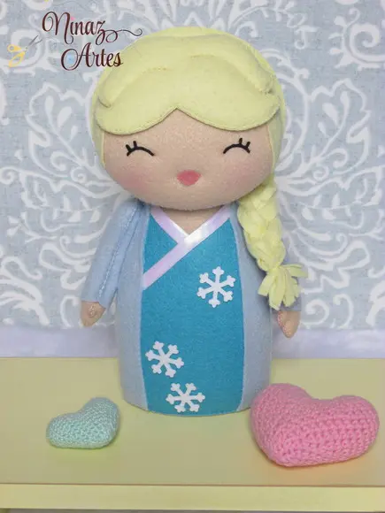 Boneca Elsa Kokeshi - Princesas - Tema Oriental