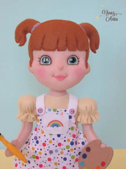 Boneca Menina Aquarela - Tema Aquarela do Brasil