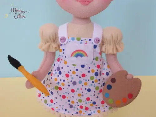 Boneca Menina Aquarela - Tema Aquarela do Brasil