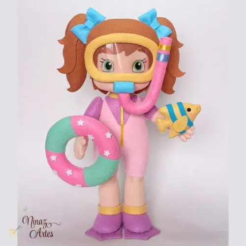 Boneca Mergulhadora/ Nadadora - Tema Fundo do Mar