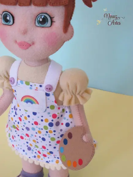 Boneca Menina Aquarela - Tema Aquarela do Brasil