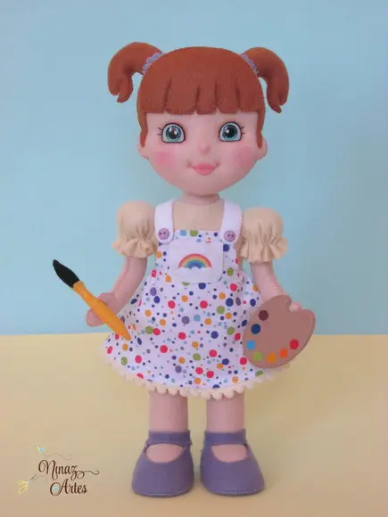 Boneca Menina Aquarela - Tema Aquarela do Brasil