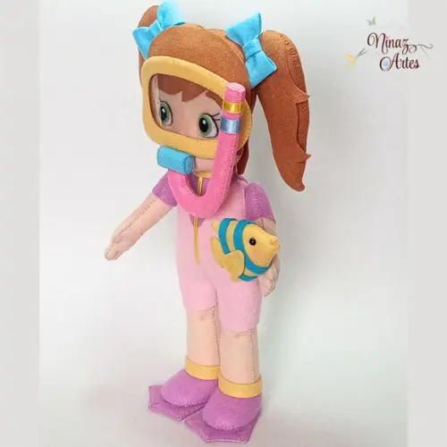 Boneca Mergulhadora/ Nadadora - Tema Fundo do Mar
