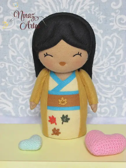 Boneca Pocahontas Kokeshi - Princesas - Oriental