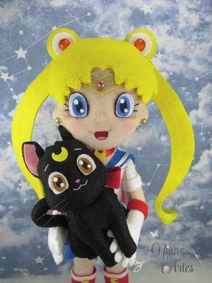 Boneca Sailor Moon com Luna - Tema Mangá