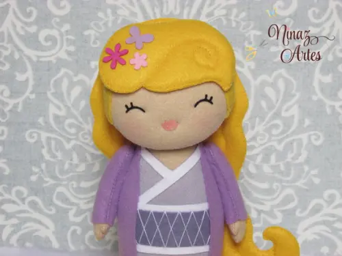 Boneca Rapunzel Kokeshi - Princesas - Tema Oriental