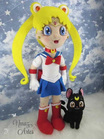 Boneca Sailor Moon com Luna - Tema Mangá