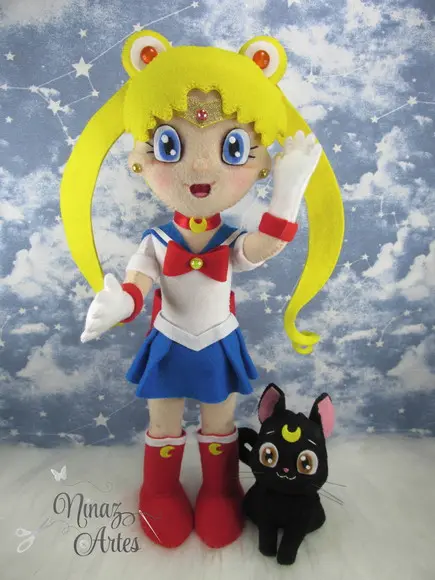 Boneca Sailor Moon com Luna - Tema Mangá