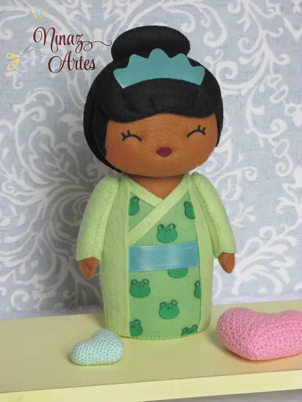 Boneca Tiana Kokeshi - Princesas - Tema Oriental