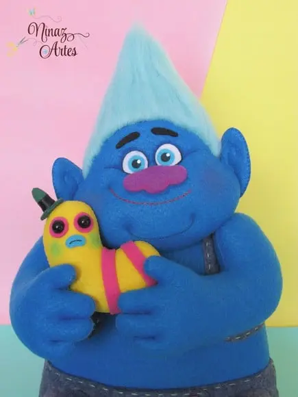 Boneco Biggie e Mrs. Dinkles - Tema Trolls