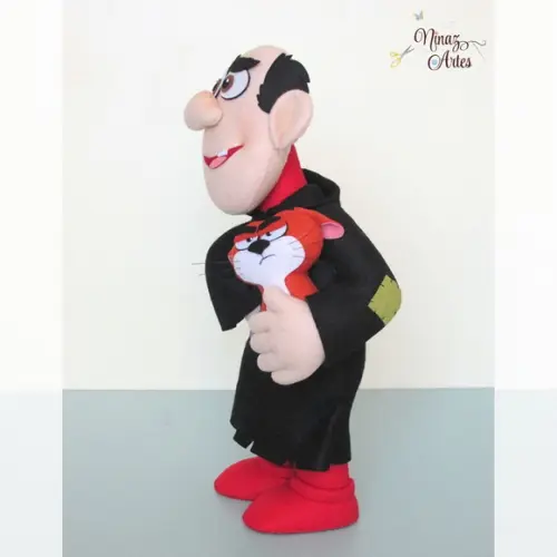 Boneco Gargamel com Gatinho Cruel -Tema Os Smurfs