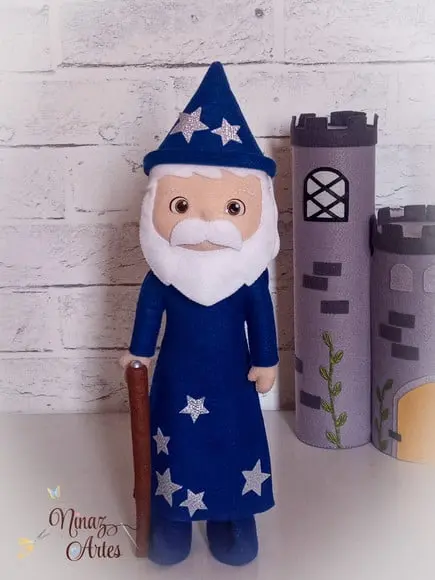 Boneco Merlin - Tema Rei Arthur - Era Medieval