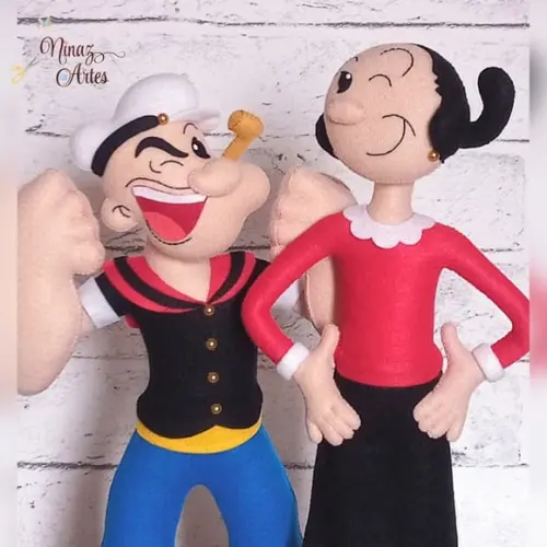 Bonecos Popeye e Olivia Palito - Tema Popeye