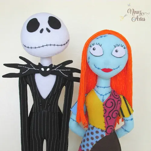 Bonecos Jack e Sally - Tema o Estranho Mundo de Jack