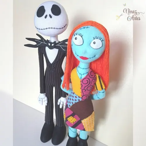 Bonecos Jack e Sally - Tema o Estranho Mundo de Jack