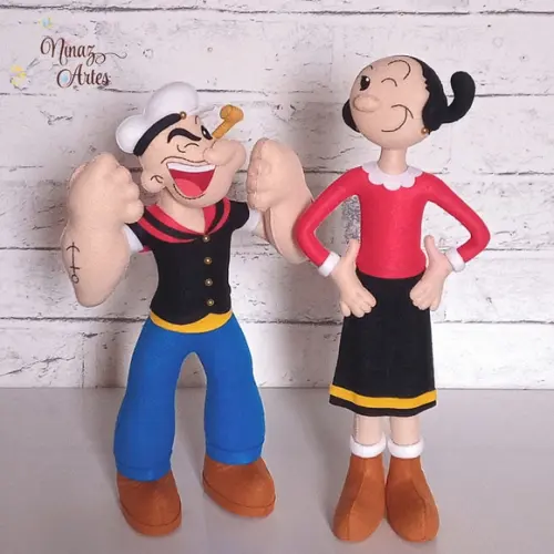 Bonecos Popeye e Olivia Palito - Tema Popeye