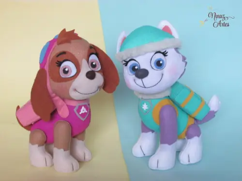 Bonecos Skye e Everest - Tema Patrulha Canina