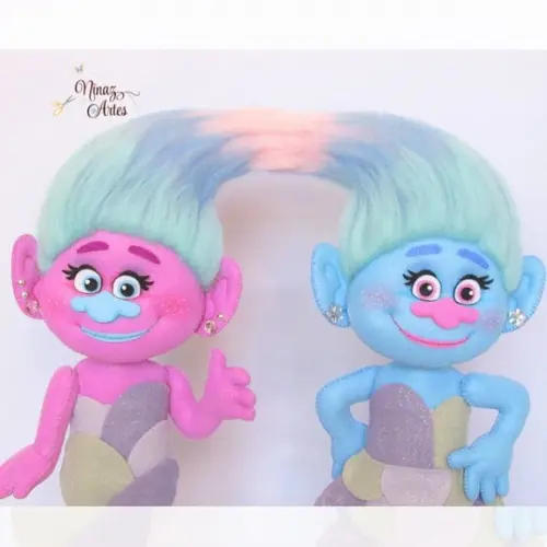 Cetim e Chenille - Tema Trolls