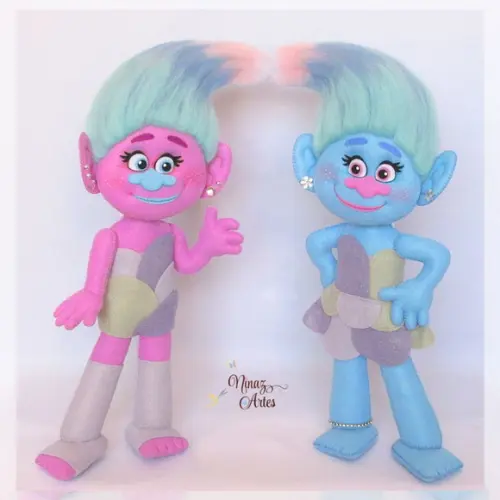 Cetim e Chenille - Tema Trolls