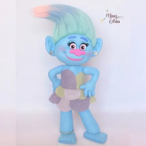 Cetim e Chenille - Tema Trolls