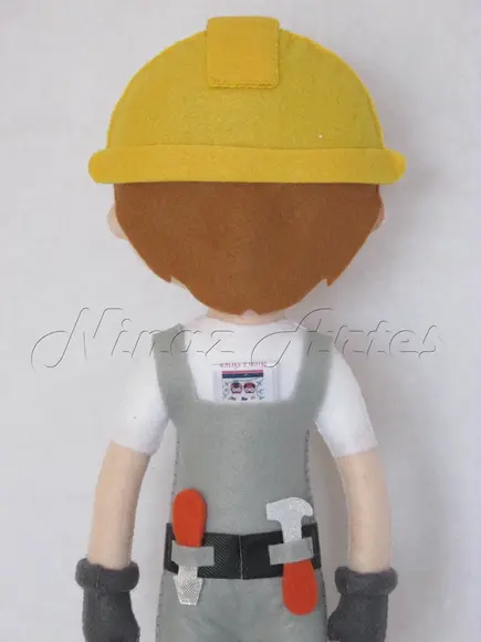 Construtor - Profissões - Boneco em Feltro