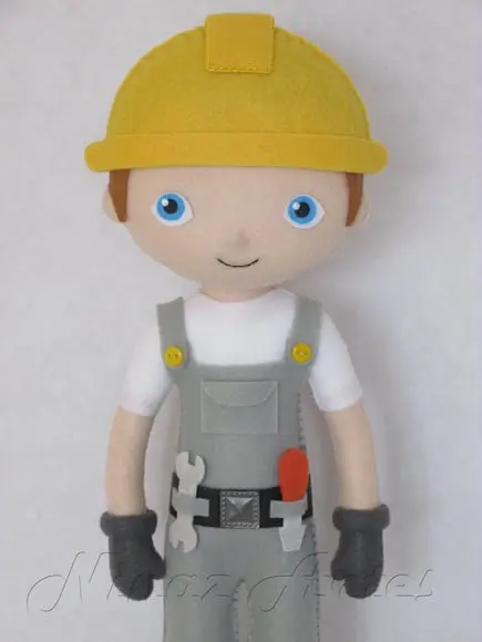 Construtor - Profissões - Boneco em Feltro