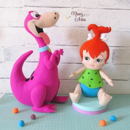Dino e Pedrita (pernas Articuladas) - Tema os Flintstones