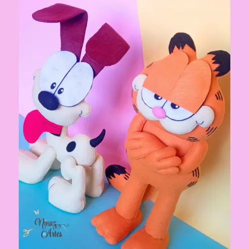 Dupla Garfield e Odie - Bonecos Decorativos