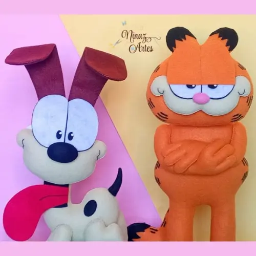 Dupla Garfield e Odie - Bonecos Decorativos