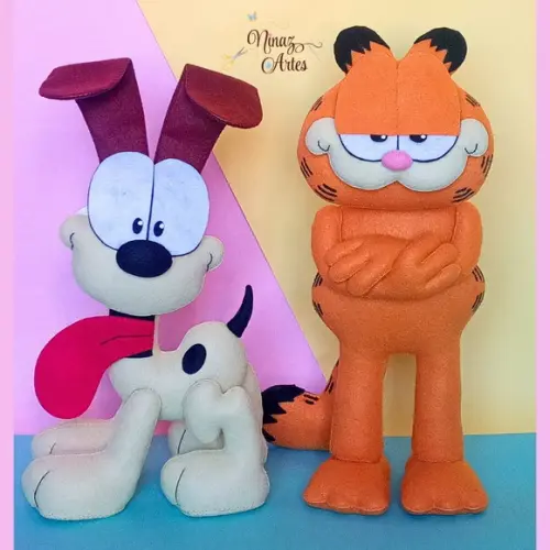 Dupla Garfield e Odie - Bonecos Decorativos