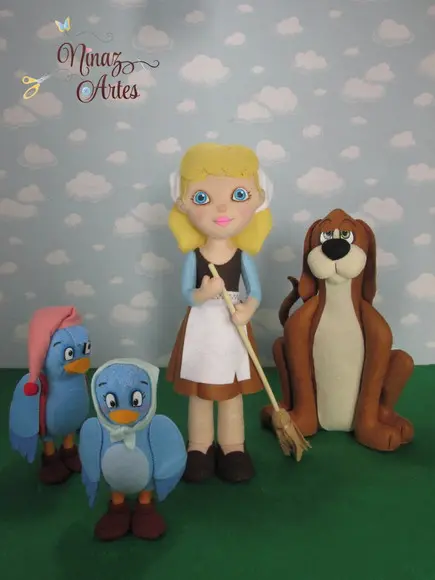 Gata Borralheira - Tema Cinde Rela - Kit com 4 Personagens