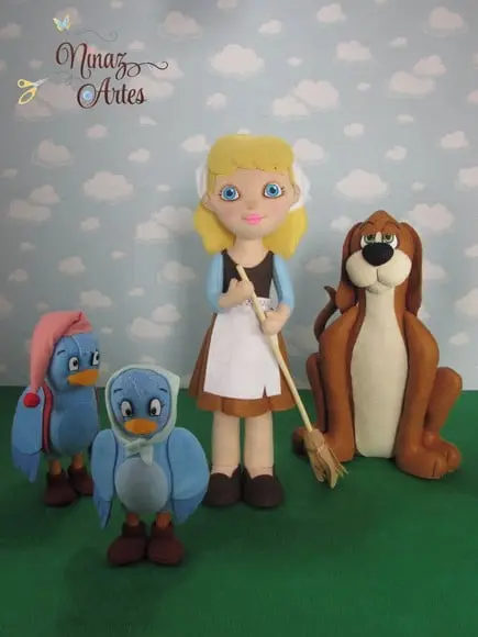Gata Borralheira - Tema Cinde Rela - Kit com 4 Personagens