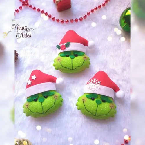 Grinch - Kit com 3 Pingentes de Natal