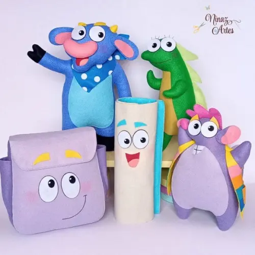 Kit Amigos da Dora com 5 Personagens - Tema Dora Aventureira