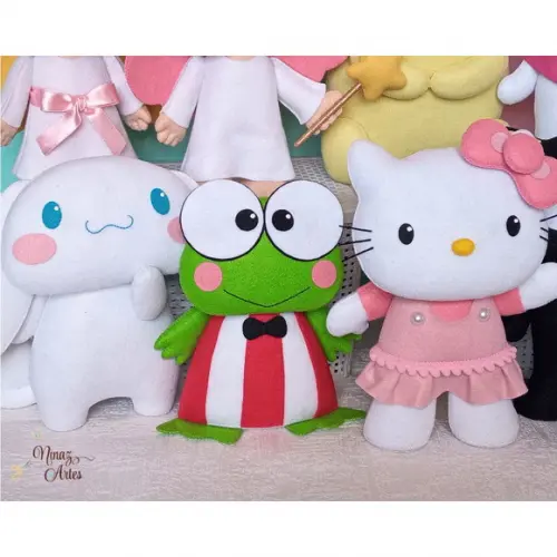 Kit com 10 Bonecos - Tema Hello Kitty