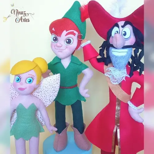 Kit com 3 Personagens - Tema Peter Pan