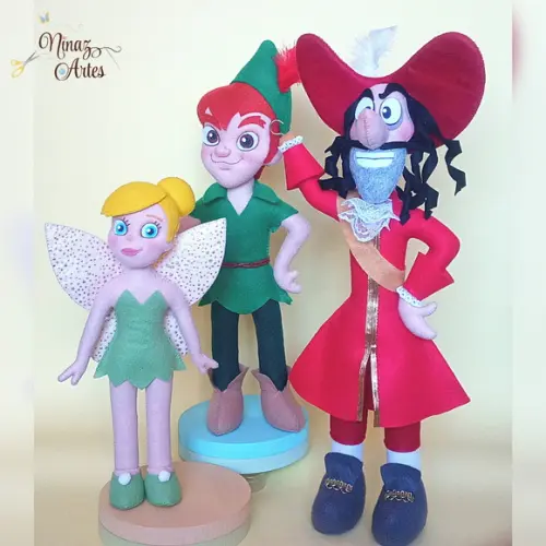 Kit com 3 Personagens - Tema Peter Pan