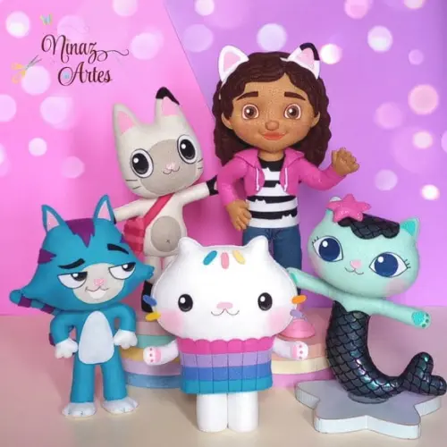 Kit com 5 Bonecos - Tema a Casa Mágica da Gabby