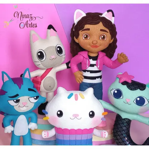 Kit com 5 Bonecos - Tema a Casa Mágica da Gabby