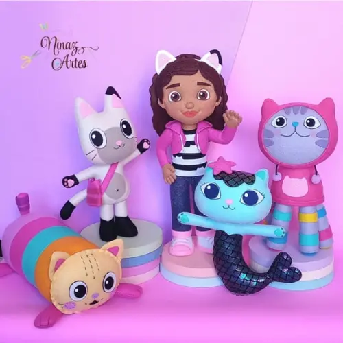 Kit com 5 Bonecos - Tema a Casa Mágica da Gabby
