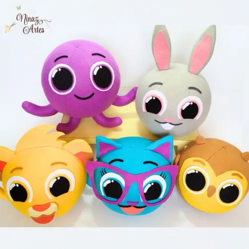 Kit com 5 Bonecos - Tema Bolofofos
