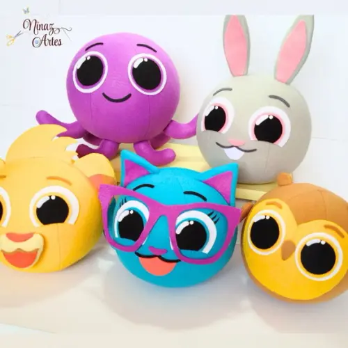 Kit com 5 Bonecos - Tema Bolofofos