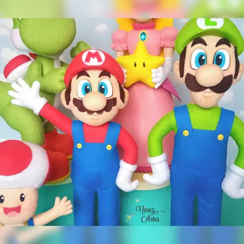 Kit com 5 Bonecos - Tema Super Mario