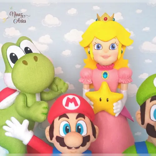Kit com 5 Bonecos - Tema Super Mario