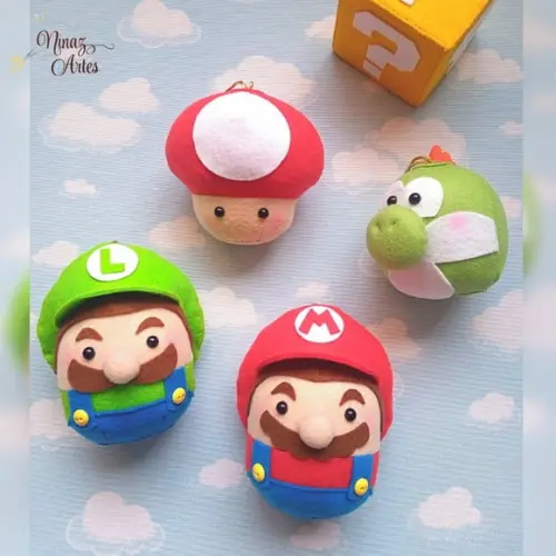 Kit com 5 Pingentes - Tema Super Mario