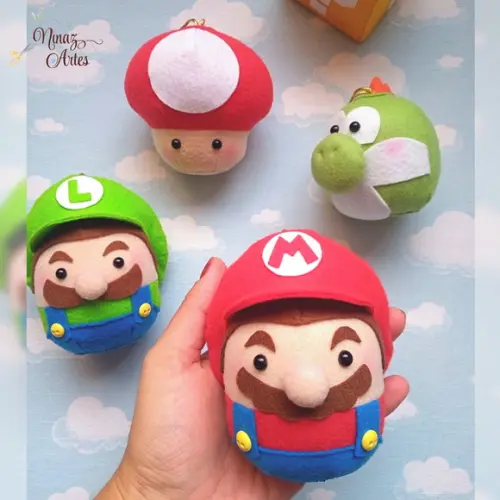 Kit com 5 Pingentes - Tema Super Mario